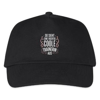 So sieht eine coole Trainerin aus - Kinder Basecap - Schwarz - Vorne