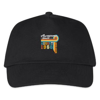 August 1966 Vintage Retro Birthday Gift - Kids’ Baseball Cap - black - Front