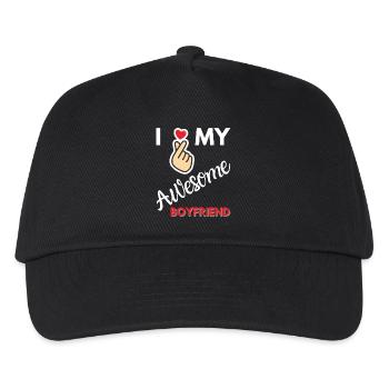 I Love My Awesome Boyfriend Gift - Kids’ Baseball Cap - black - Front