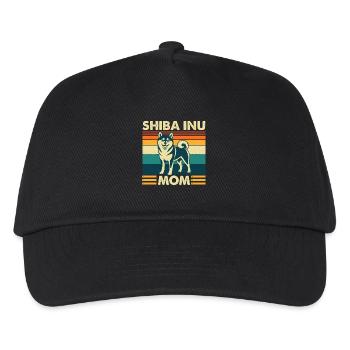 Shiba Inu Mom Kawaii Japanischer Doge - Kinder Basecap - Schwarz - Vorne