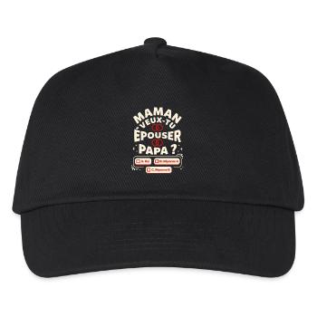 Maman Veux-Tu Épouser Papa Demande Mariage Humour - Casquette de baseball Enfant - noir - Devant