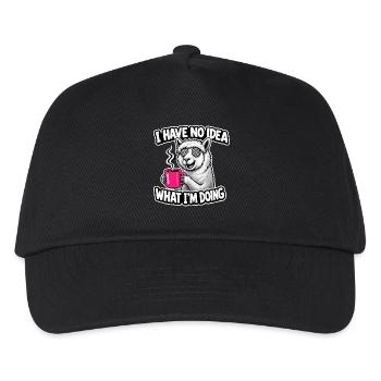I Have No Idea What I'm Doing Lama Spruch Kaffee - Kinder Basecap - Schwarz - Vorne