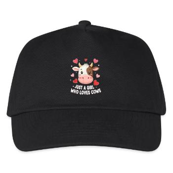 Cow love: A girl loves cows - Kids’ Baseball Cap - black - Front