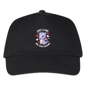 Just a Girl Who Loves Dragons - Kinder Basecap - Schwarz - Vorne