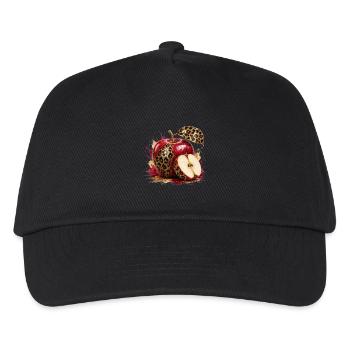 Leopard Glam Apfel - Kinder Basecap - Schwarz - Vorne