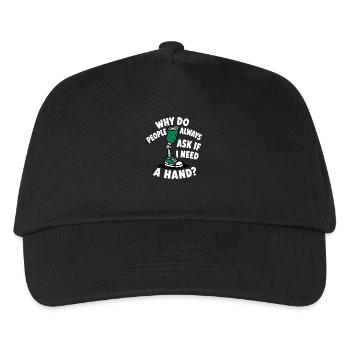 Warum fragen mich die Leute, ob ich eine Hand brau - Kinder Basecap - Schwarz - Vorne