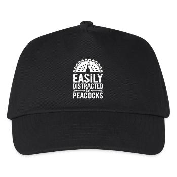 Pfau Sprüche Pfauen Vogel Lustiges Pfau Geschenk - Kinder Basecap - Schwarz - Vorne