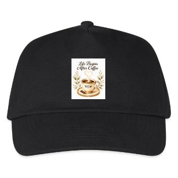 life_beginn_after_coffee - Kinder Basecap - Schwarz - Vorne