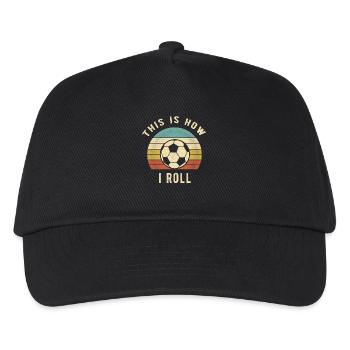 Fußballspieler-Geschenk So rolle ich - Kinder Basecap - Schwarz - Vorne