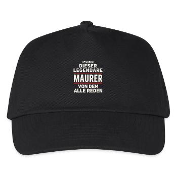 Ich Bin Dieser Legendäre Maurer Von Dem Alle Reden - Kinder Basecap - Schwarz - Vorne