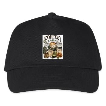 Kaffeekultur Paris Café Collage - Kinder Basecap - Schwarz - Vorne