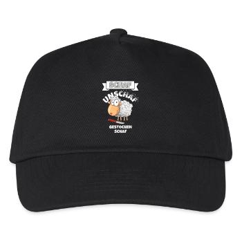 Schaf Unschaf Gestochen Schaf Wortspiel - Kinder Basecap - Schwarz - Vorne