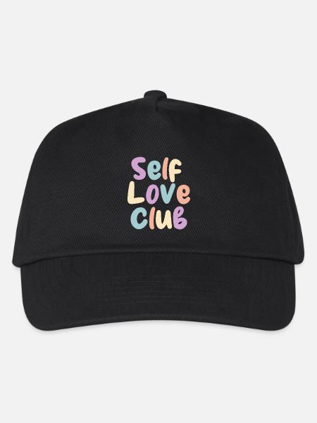 Self Love Club Pastelldruck - Kinder Basecap - Schwarz
