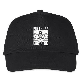 Gym Junkies Pull-Ups Mode On Calisthenics Fitness - Kids’ Baseball Cap - black - Front