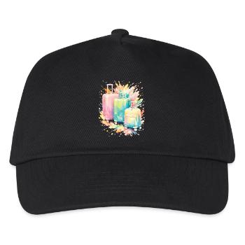 Travel Suitcase Pastel Colour Splash Art - Kids’ Baseball Cap - black - Front