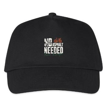 No Asphalt Needed | Gravel Bike - Kids’ Baseball Cap - black - Front