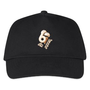 67 Sixth Birthday IceCream Cone - Kids’ Baseball Cap - black - Front
