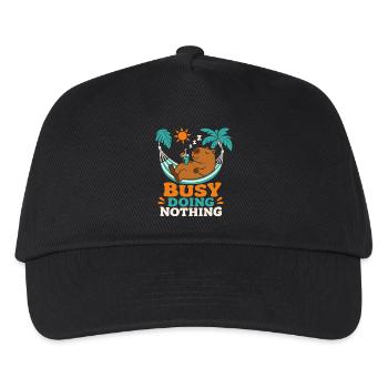 Busy Doing Nothing Capybara - Kids’ Baseball Cap - black - Front