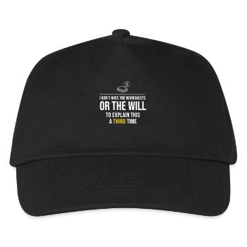 Third Time's The Charm: No Worksheets - Kids’ Baseball Cap - black - Front