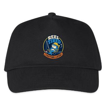 Reel Tired – Fishing Later - Kids’ Baseball Cap - black - Front