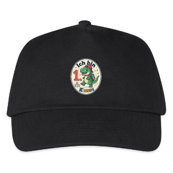 Dino 1. Klasse Schulfreude - Kinder Basecap - Schwarz - Vorne