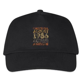 August 1986: 40 Years of Being Awesome - Kids’ Baseball Cap - black - Front