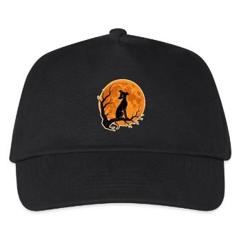 Greyhound Full Moon T-Shirt Halloween Vintage - Kids’ Baseball Cap - black - Front