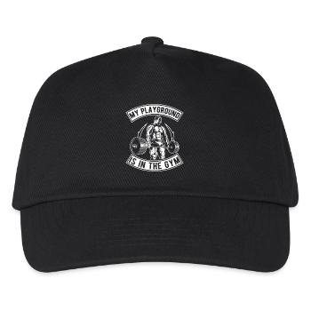 Powerlifting Bodybuilder Playground In The Gym - Kids’ Baseball Cap - black - Front