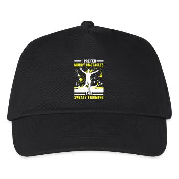 Runn Country Runner and XC Coach - Unique Cross - Kids’ Baseball Cap - black - Front