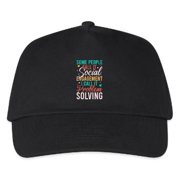 Social Worker Quote Problem Solving Social Work - Kids’ Baseball Cap - black - Front