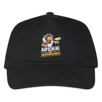  Tennis Aufschlag mit Nebenwirkungen Sport Humor - Kinder Basecap - Schwarz - Vorne