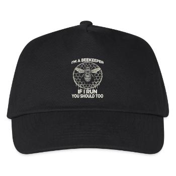 Bee Motif Honeycomb Beekeeper Hat Beekeeper Suit Vintage Beekeeper - Kids’ Baseball Cap - black - Front