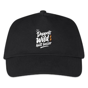Doppelt Wild hält besser – Spruch für Paare - Kinder Basecap - Schwarz - Vorne