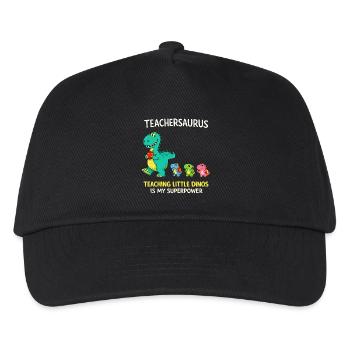 Teachersaurus Teacher Humor with Little Dinosaur - Kids’ Baseball Cap - black - Front