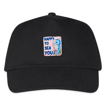 Happy To Sea You Seahorse Sea Love - Kids’ Baseball Cap - black - Front