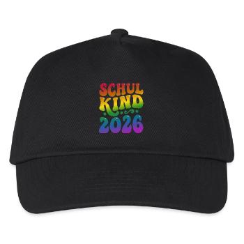 Schoolchild 2026 | Rainbow Style | School enrollment - Kids’ Baseball Cap - black - Front