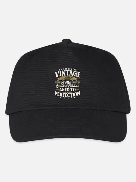 1986 Jahrgang geboren Geburtstag Vintage Geschenk - Kinder Basecap - Schwarz