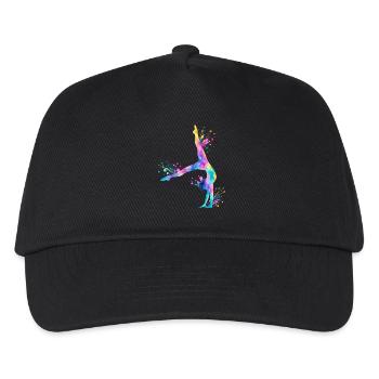Turnerin Gymnastik Handstand  - Kinder Basecap - Schwarz - Vorne