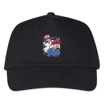 Rot-Weiß Blau Boo Patriotisch - Kinder Basecap - Schwarz - Vorne
