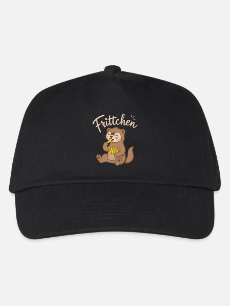 Frittchen - Frettchen mit Fritten - Pommes Frites - Kinder Basecap - Schwarz