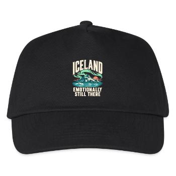 Island Nordlichter Reise Souvenir - Kinder Basecap - Schwarz - Vorne