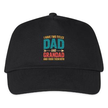 Ich habe zwei Titel: Papa und Opa - Kinder Basecap - Schwarz - Vorne