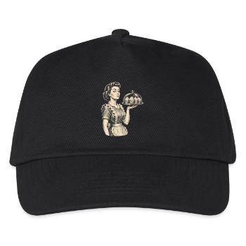  Retro-hausfrau Seitlicher Blick Vintage-cupcakes - Kinder Basecap - Schwarz - Vorne