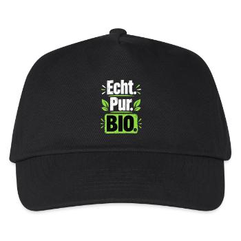 Echt Pur Bio Statement - Kinder Basecap - Schwarz - Vorne