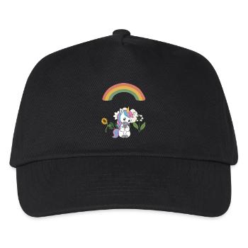 Trauriges Einhorn · Natur · Naturfreunde - Kinder Basecap - Schwarz - Vorne