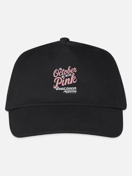Rosa Oktober: Im Oktober tragen wir rosa Krebsbrust - Kinder Basecap - Schwarz