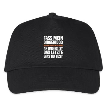 Fass mein Didgeridoo an – frecher Musikerspruch - Kinder Basecap - Schwarz - Vorne