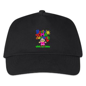 Beste Oma der Welt gemaltes Geschenk vom Enkelkind - Kinder Basecap - Schwarz - Vorne