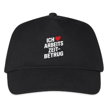 Arbeitszeitbetrug Ich Liebe Arbeitszeitbetrug - Kinder Basecap - Schwarz - Vorne