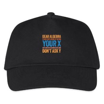 Liebe Algebra, finde dein X lustiges Mathematikzitat-Design - Kinder Basecap - Schwarz - Vorne